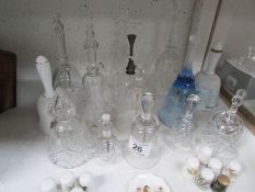 A mixed lot of glass, china bells and thimbles