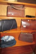 A quantity of vintage handbags etc