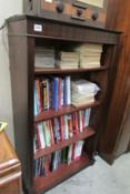 A mahogany effect bookcase
