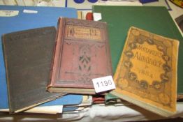 1884 Whitakers Almanac, 1 vol. 'Consult Me' and Victorian cookery book