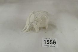 A carved ivory elephant