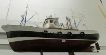 A large model of a fishing trawler