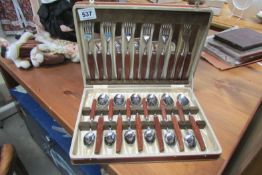 An unused 1960's Cased Sheffield cutlery set