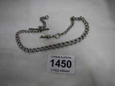 A silver pocket watch chain, 25 grammes