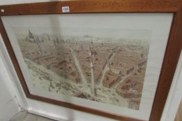 A large framed print of Old London