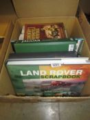 A box of motoring books including Jaguar