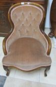 A Victorian button back ladies chair