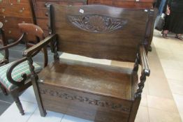 An oak monks bench/table