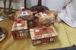 A Price's cottage ware teaset and butter dish