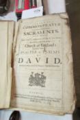 A 1696 William III Common prayer, sacrements and psalms of David, 2nd version (distressed)