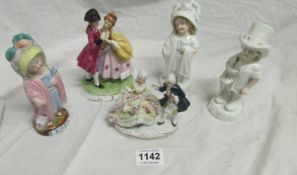 5 Victorian figurines