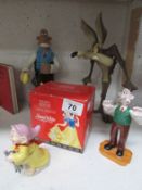 A Royal Doulton 'Dopey' figure, 2 Wallace and Gromit and a Wyl E Coyote figure