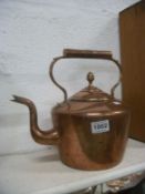 A Victorian copper kettle