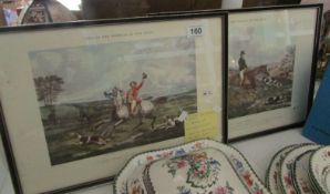 A pair of hunting prints entitled 'One of the flowers of our hunt'