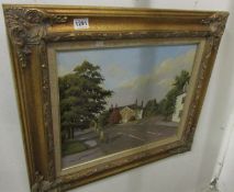 An oil on canvas 'Strelley Church' signed T Leighton