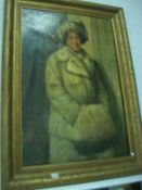 A large full portrait of a lady in ermine coat signed R G Jennings 1912 (Canwick Hall Association)