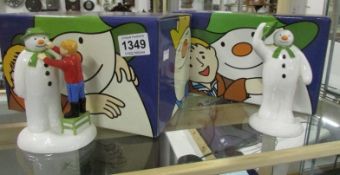 2 boxed 'Snowman' figurines