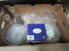 A box of glassware inc crystal