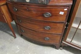 A Georgian bow front 3 drawer chest