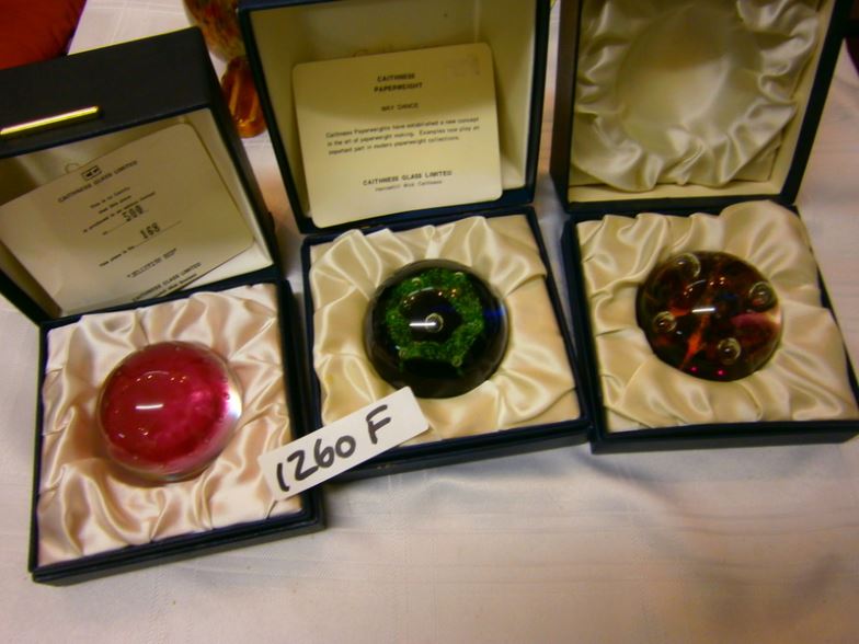 3 Caithness glass paperweights