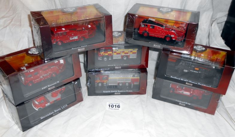 8 mint and boxed Atlas Collections fire engines