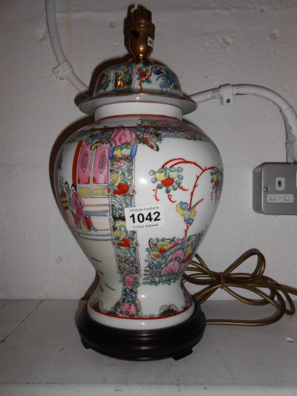 An Oriental style table lamp base