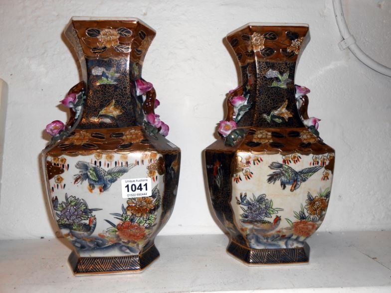 A pair of Cantonese vases