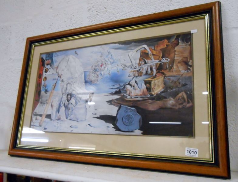 A framed and glazed Salvador Dali print