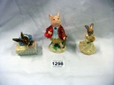 2 Royal Doulton Bunnikins 'New Baby' and 'Bridemaid' and a Border Fine arts Pigling Bland