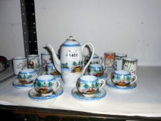 A 15 piece Japanese porcelain coffee set and 6 Japanese porcelain tumblers