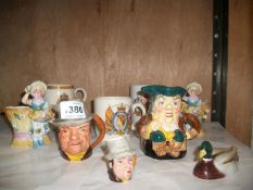 A mixed lot of china including Beswick, Ridgway, Burleigh etc.