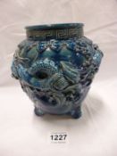 An old Oriental serpent decorated vase (minor chips)