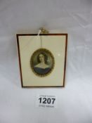 A miniature portrait in ivory frame