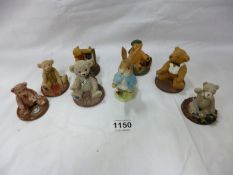 A Beswick Peter Rabbit and 7 Merrythought collector's club bears