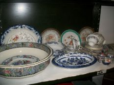 A mixed lot of Victorian ceramics including Copeland, 1 shelf