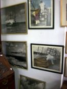 5 old Nautical prints