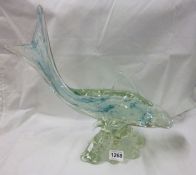 A large heavy art glass fish