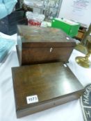 2 old wooden boxes
