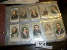 A folder of cigarette cards