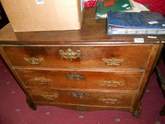 A period oak 3 drawer chest