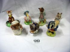 6 Beatrix Potter figures and Kitty McBride The Racegoer