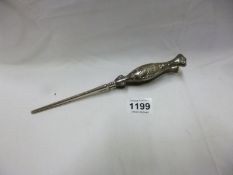 A pair of silver Art Nouveau glove stretchers