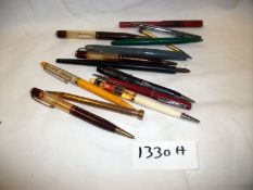 A quantity of old pens and pencils