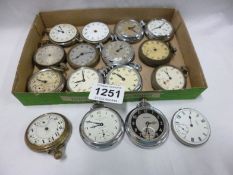 16 old pocket watches for spares or repair