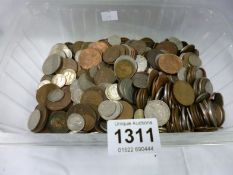 A box of mixed English coins