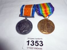 2 WW1 medals,14250581 DVR W Fothergill ASC