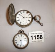 2 silver pocket watches, one a/f