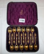 A cased set of 12 Mappin Bros. Apostle spoons