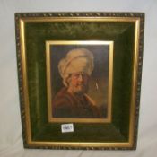 A Portrait of an Arabian gentleman in velvet frame