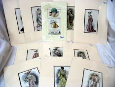 A Quantity of Edwardian ladies coloured fashion prints